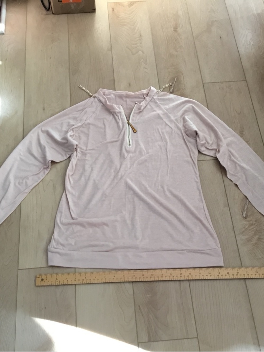 Light Pink Long Sleeve Pullover with Zip